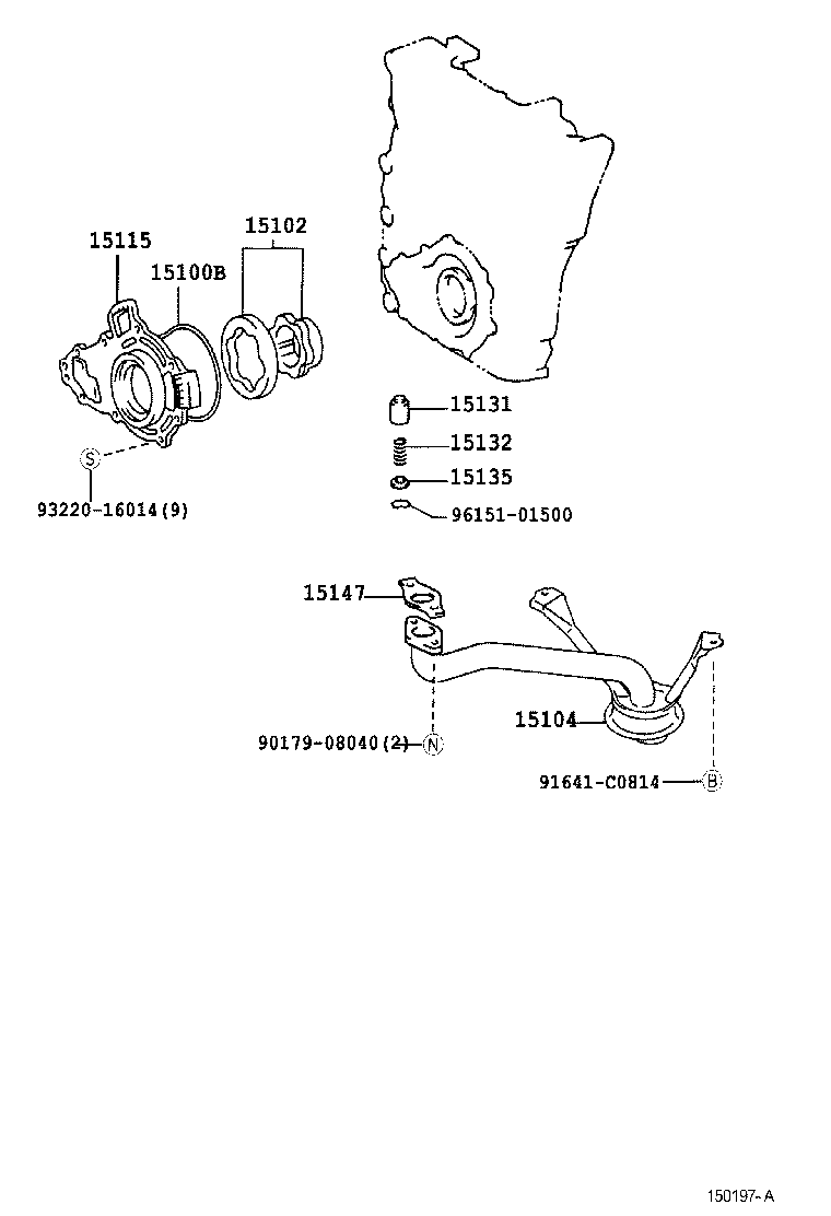 15104-62070 STRAINER SUB-ASSY, OIL product image