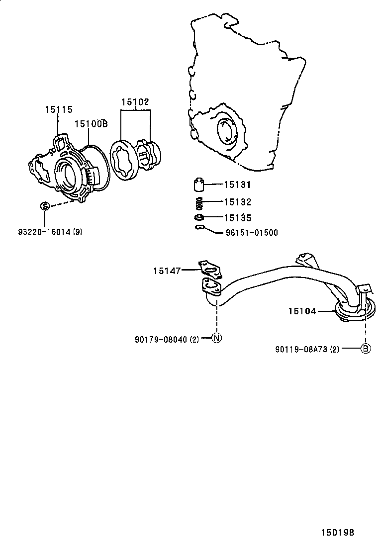 90116-06140 BOLT, STUD(FOR OIL STRAINER) product image