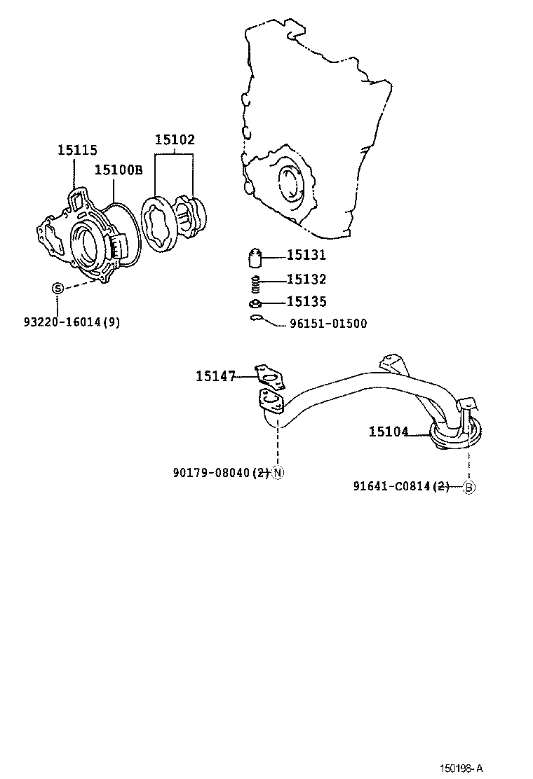 15104-62070 STRAINER SUB-ASSY, OIL product image