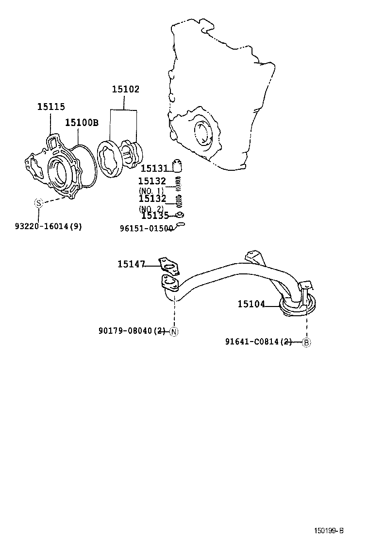 15104-62070 STRAINER SUB-ASSY, OIL product image