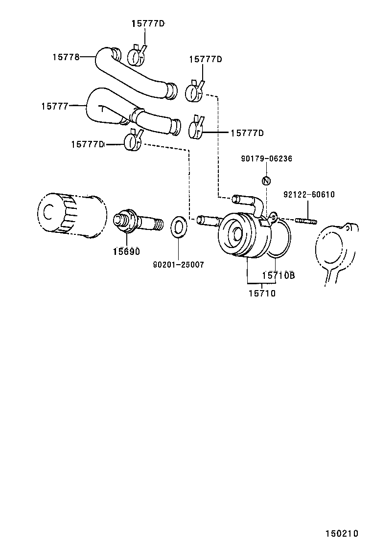 15767-64100 PIPE, OIL COOLER product image