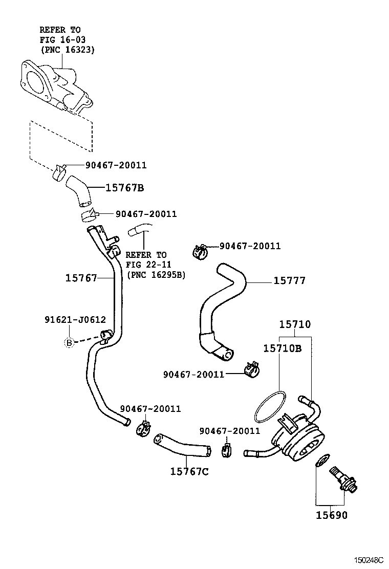 Toyota 15777-50030 HOSE, OIL COOLER