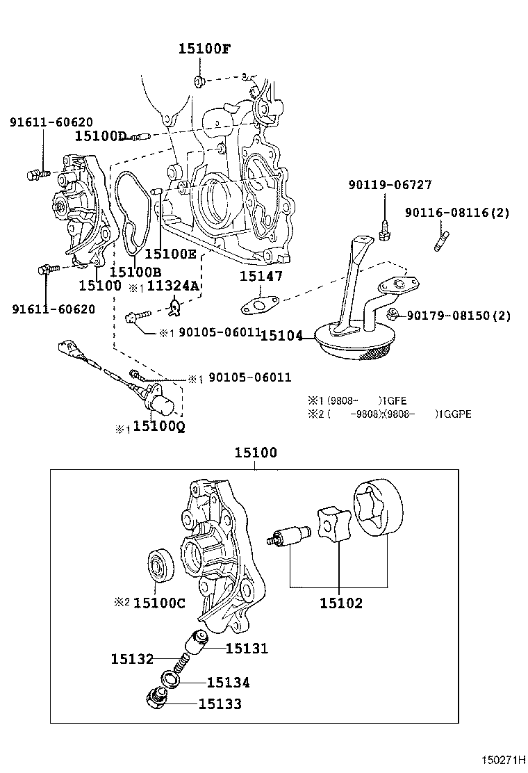 15104-50110 STRAINER SUB-ASSY, OIL product image