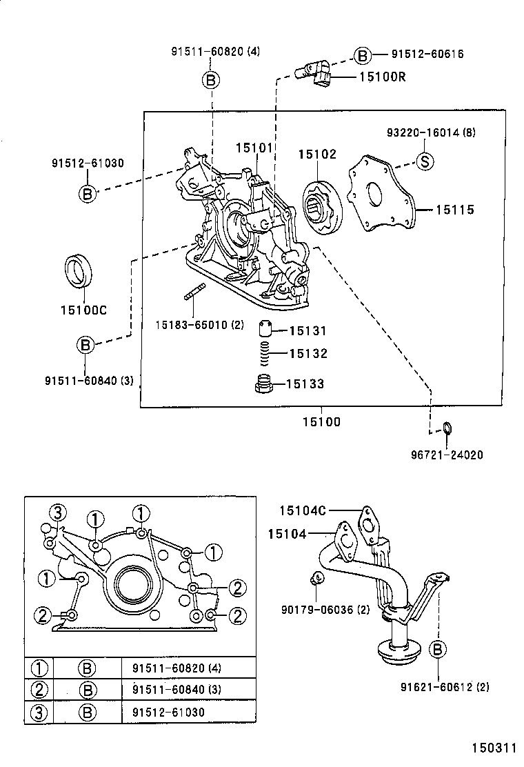 15103-0F020 GEAR SET, OIL PUMP product image
