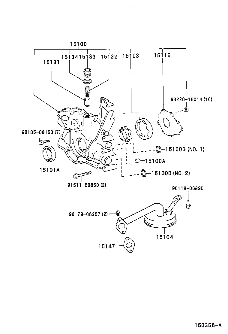 15104-46020 STRAINER SUB-ASSY, OIL product image