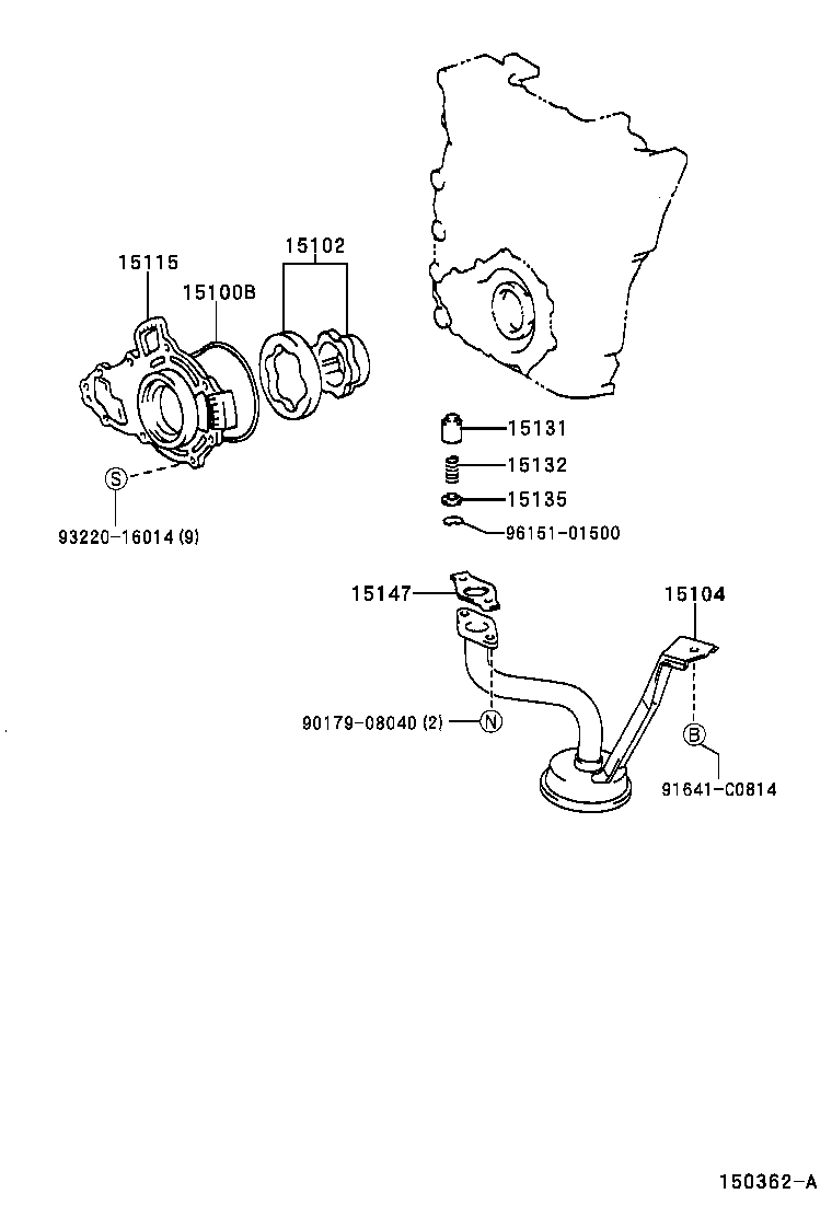 15104-13030 STRAINER SUB-ASSY, OIL product image
