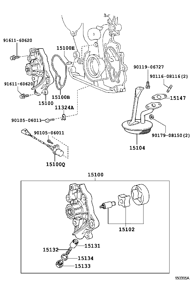 15115-46110 COVER, OIL PUMP product image