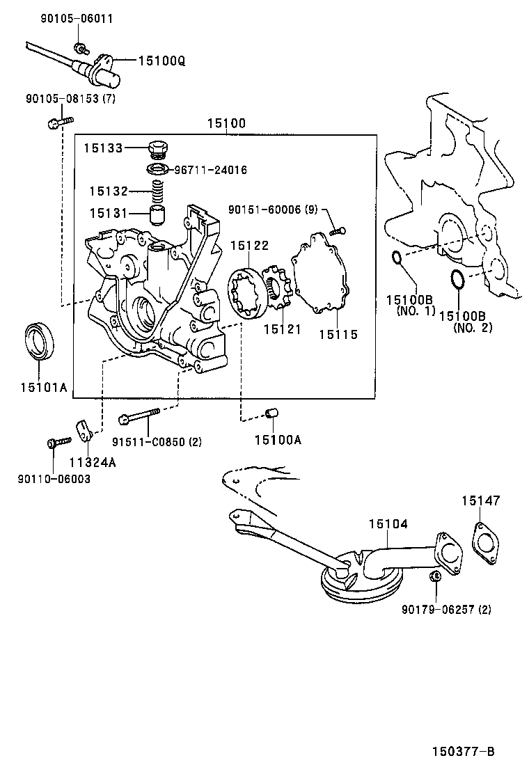 15115-46110 COVER, OIL PUMP product image