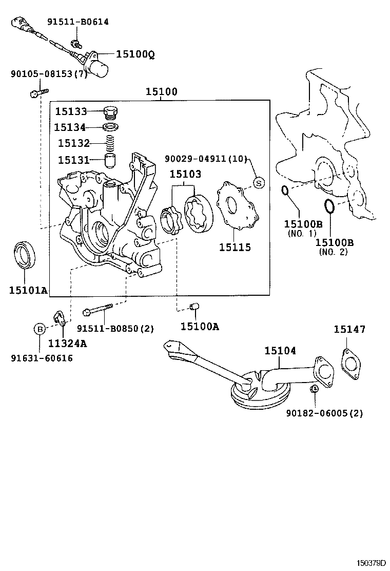 15115-46110 COVER, OIL PUMP product image
