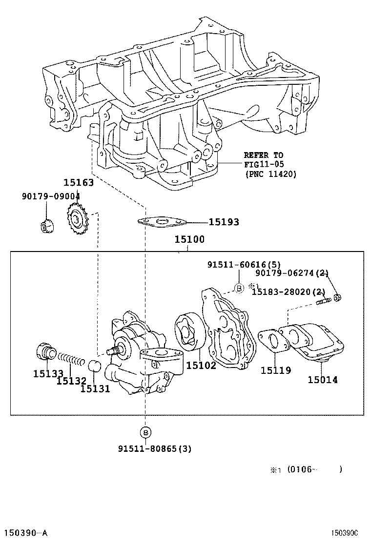 15104-27050 STRAINER SUB-ASSY, OIL product image