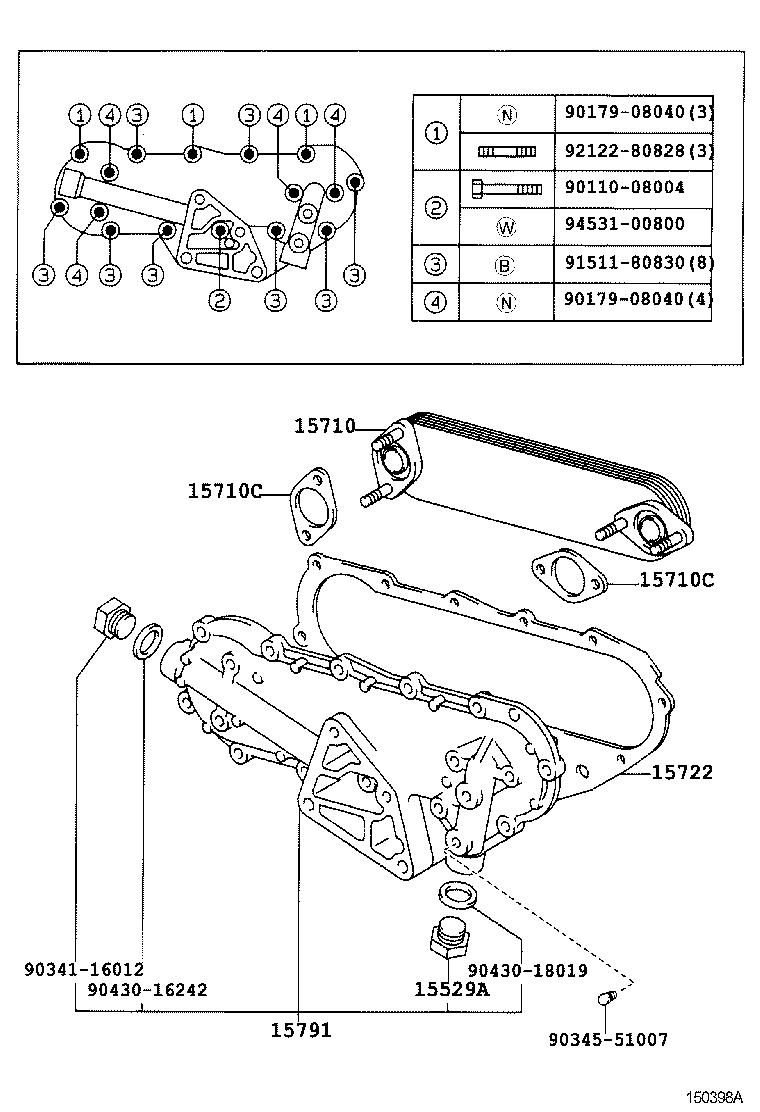 15700-78070 COOLER ASSY, OIL W/BRACKET product image