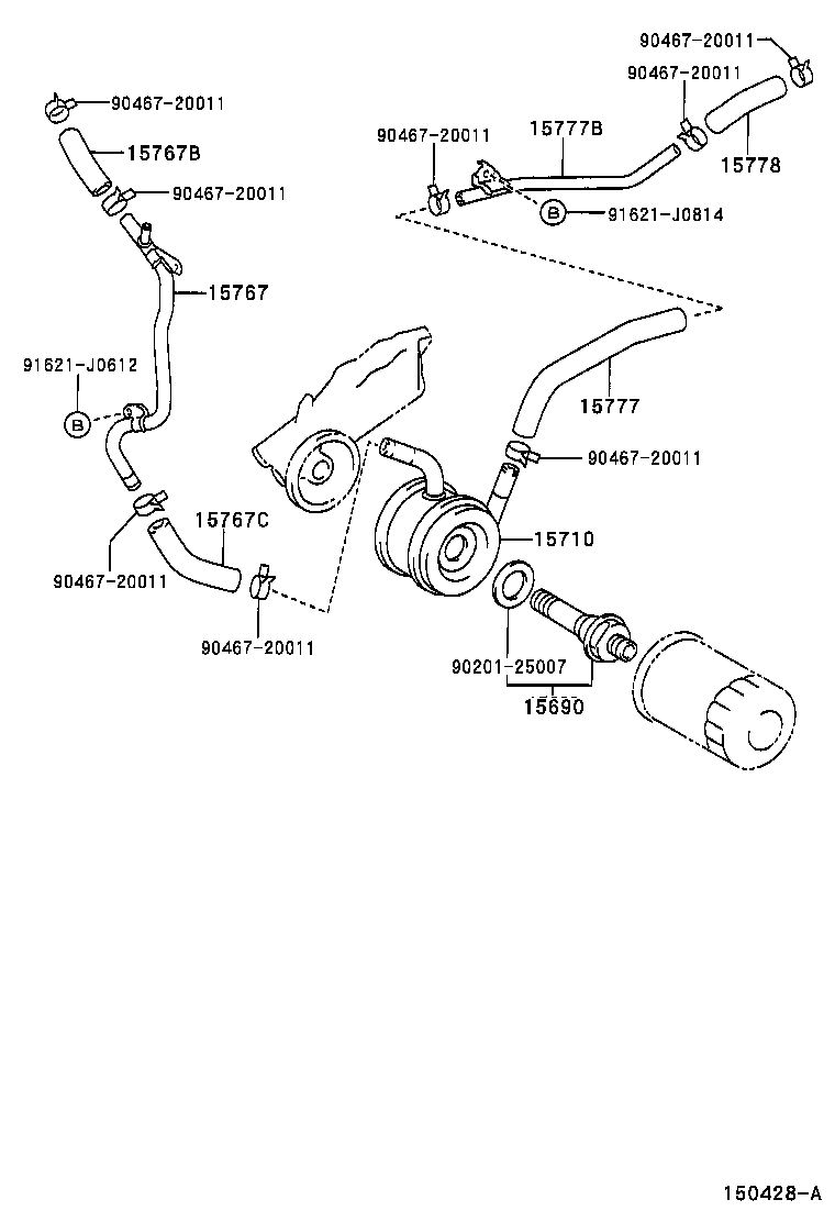 16282-50080 HOSE, WATER BY-PASS, NO.5 product image