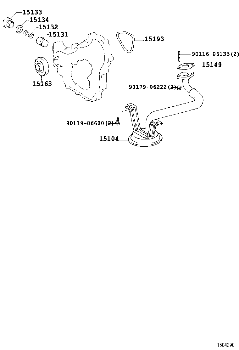 15104-58070 STRAINER SUB-ASSY, OIL product image