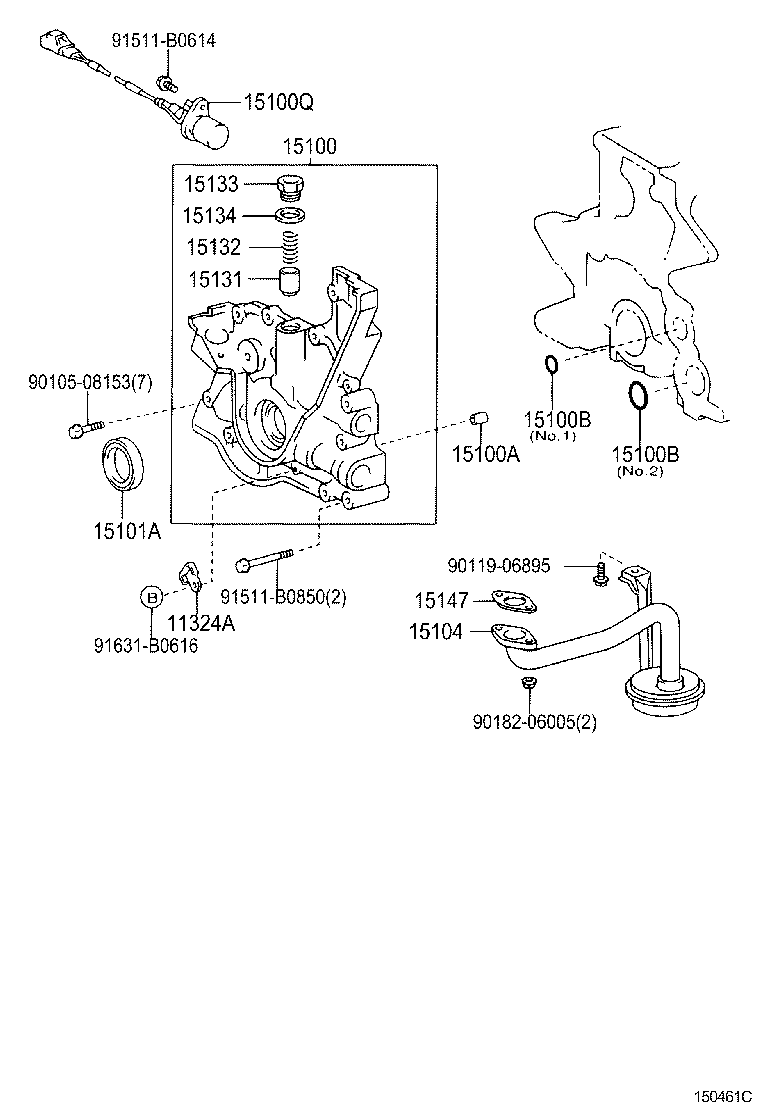 15115-46110 COVER, OIL PUMP product image