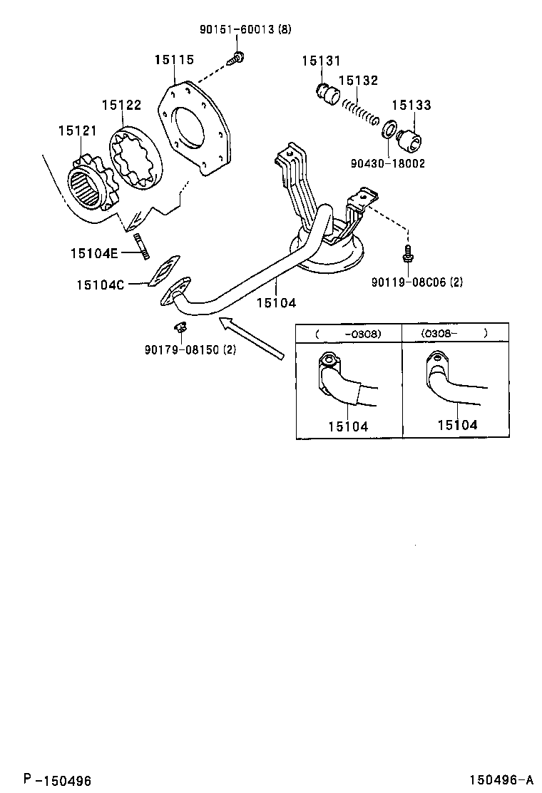 15104-58080 STRAINER SUB-ASSY, OIL product image