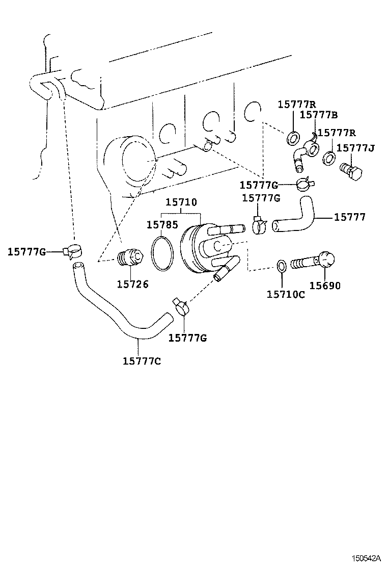 15777-0G010 HOSE, OIL COOLER product image