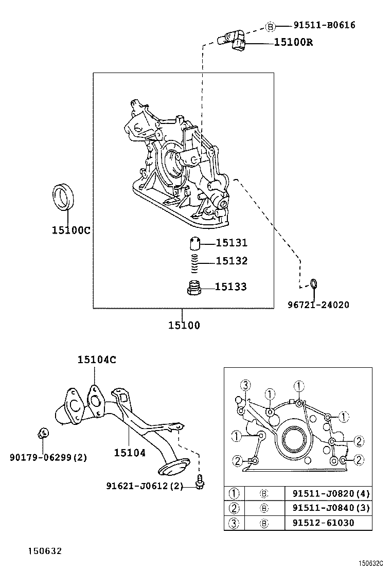 15104-62070 STRAINER SUB-ASSY, OIL product image