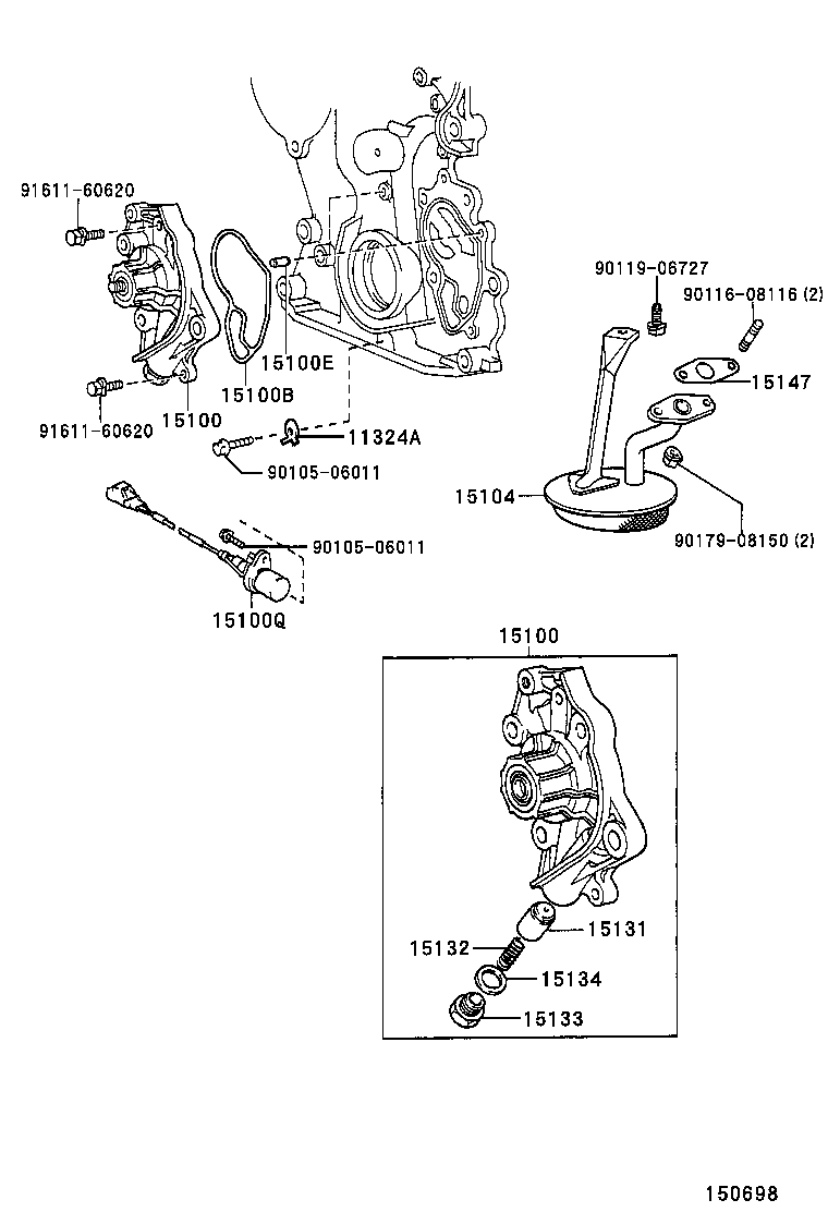 15115-46110 COVER, OIL PUMP product image