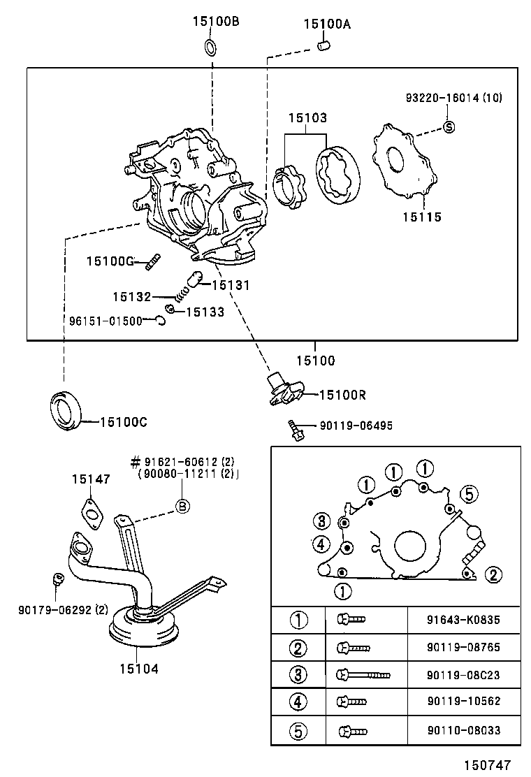 15103-0F020 GEAR SET, OIL PUMP product image