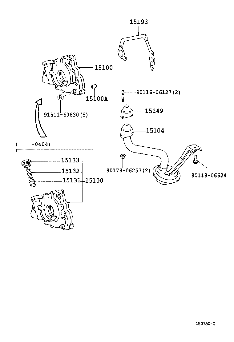 15104-64120 STRAINER SUB-ASSY, OIL product image