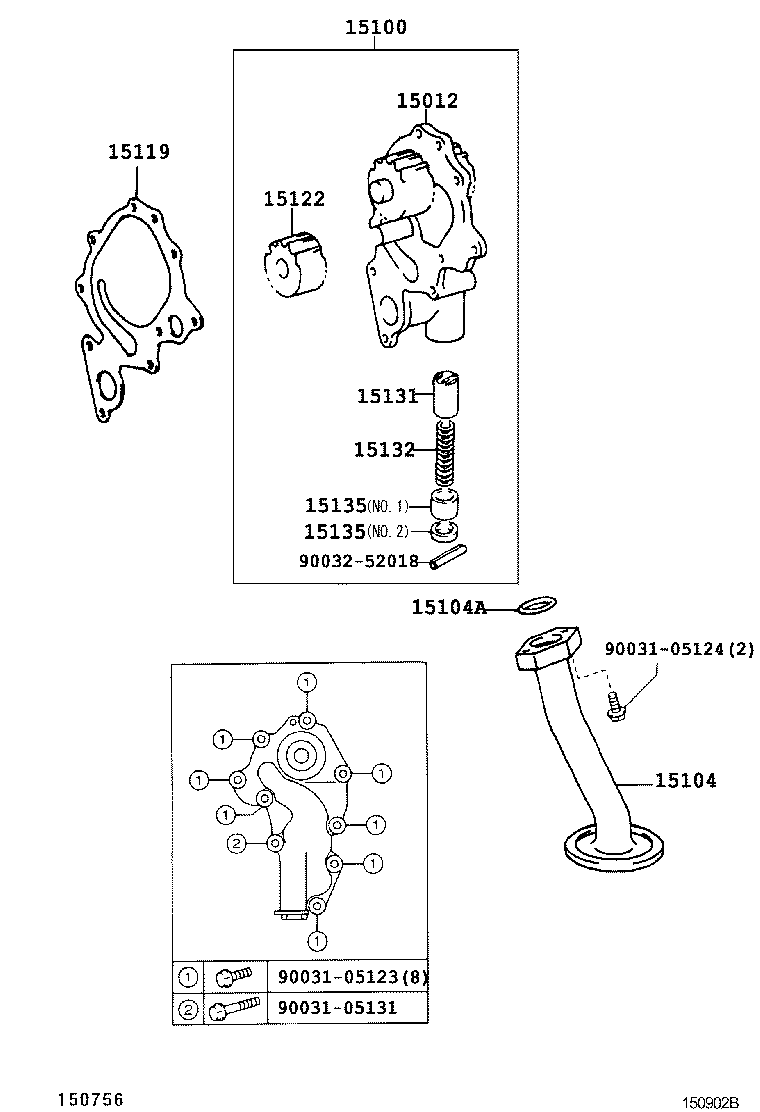 15107-78050 STRAINER SUB-ASSY, OIL product image