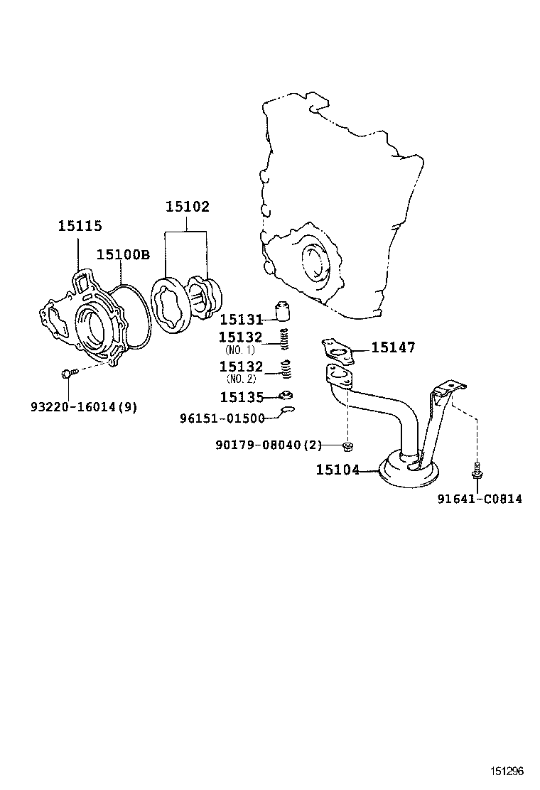 15104-58080 STRAINER SUB-ASSY, OIL product image