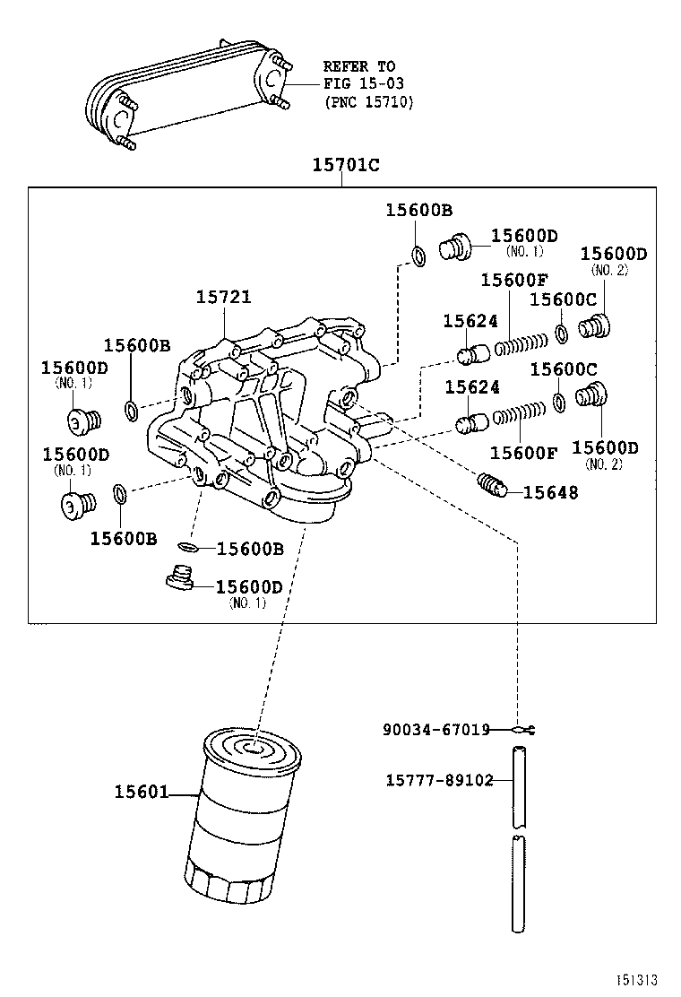 15613-89102 FILTER SUB-ASSY, OIL product image