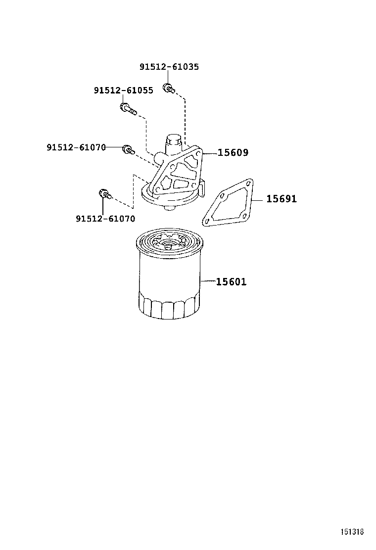15613-89102 FILTER SUB-ASSY, OIL product image