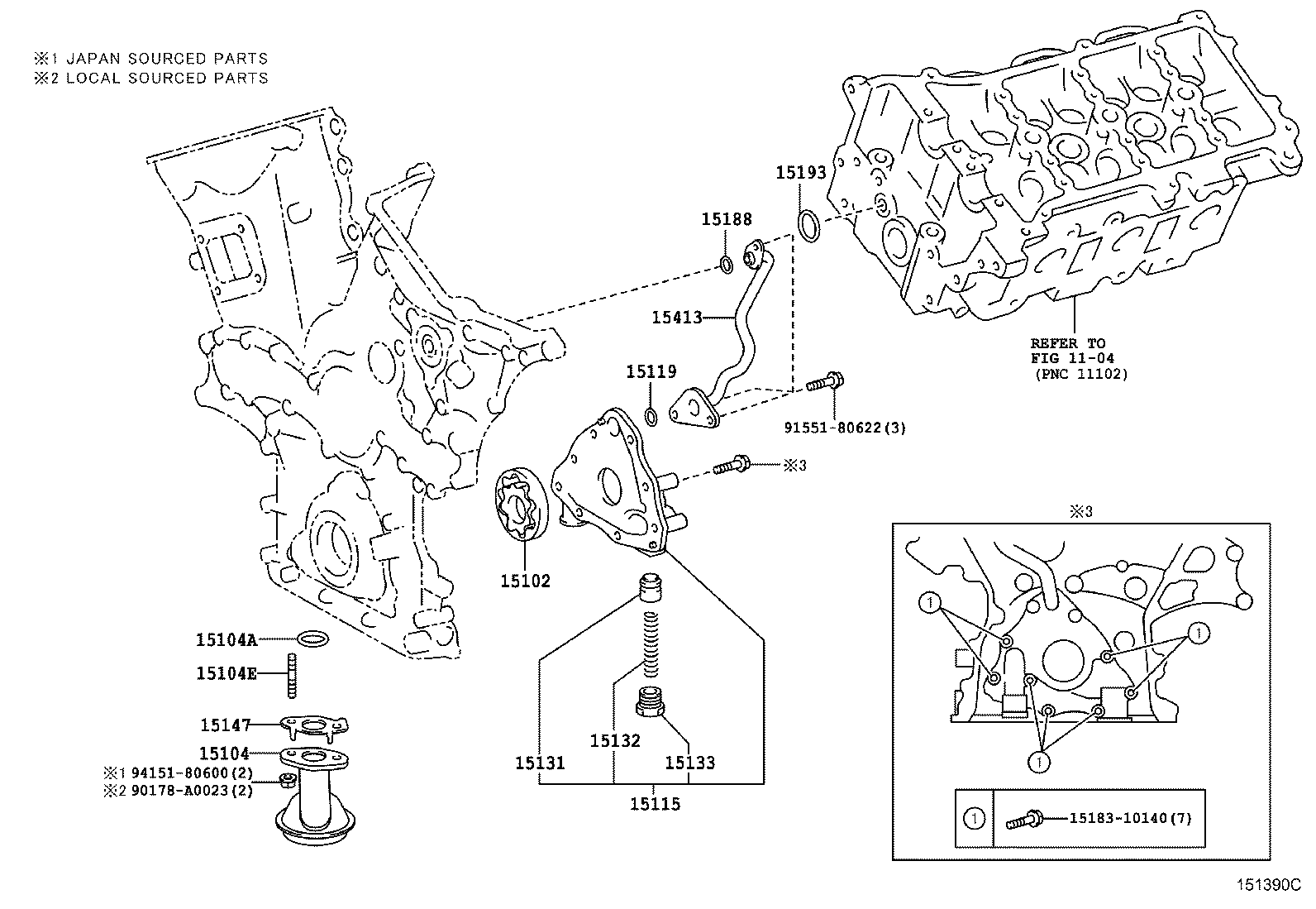 Toyota 15115-0F010 COVER, OIL PUMP