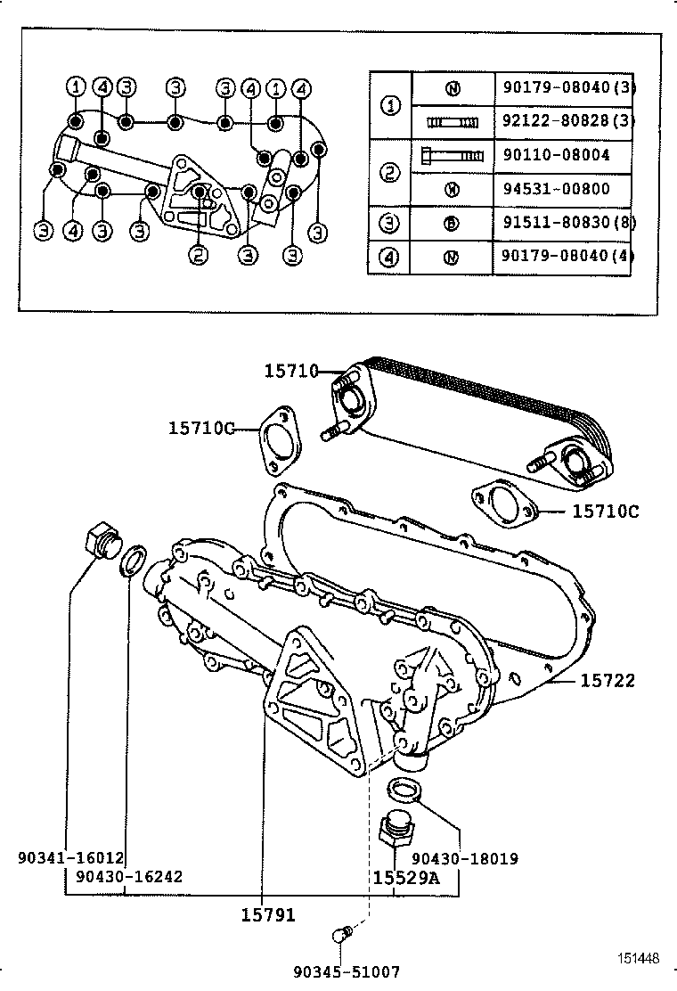 15710-58040 COOLER ASSY, OIL product image