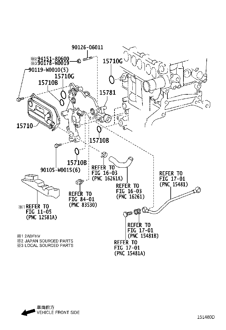 15781-26010 BRACKET, OIL COOLER, NO.1 product image