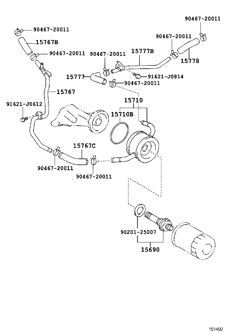 15710-46040 COOLER ASSY, OIL product image