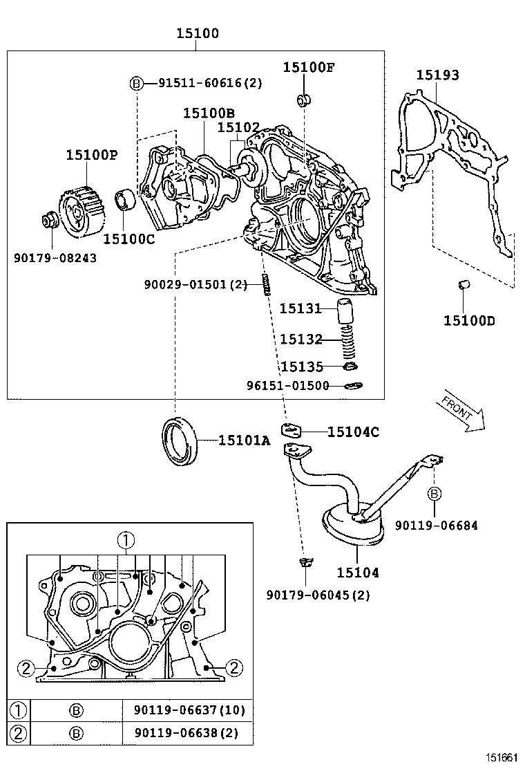 15104-54150 STRAINER SUB-ASSY, OIL product image