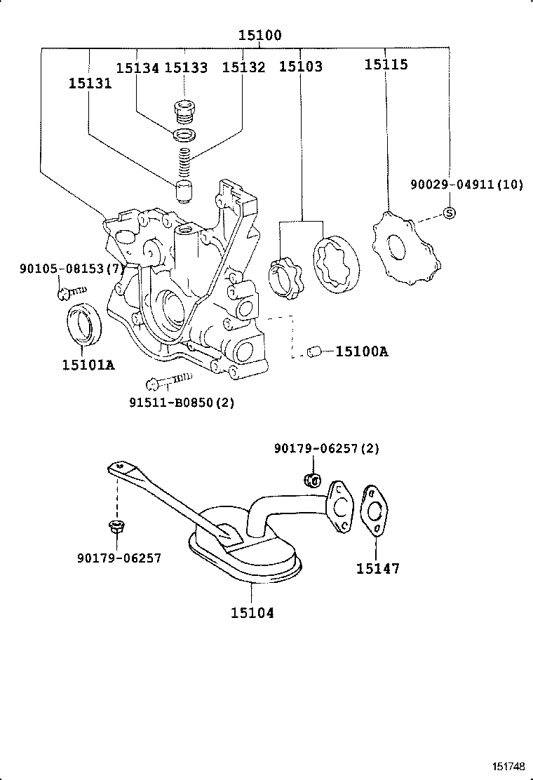15104-50090 STRAINER SUB-ASSY, OIL product image