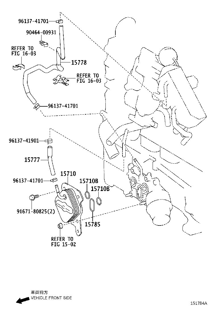 15778-33030 HOSE, OIL COOLER, NO.2 product image
