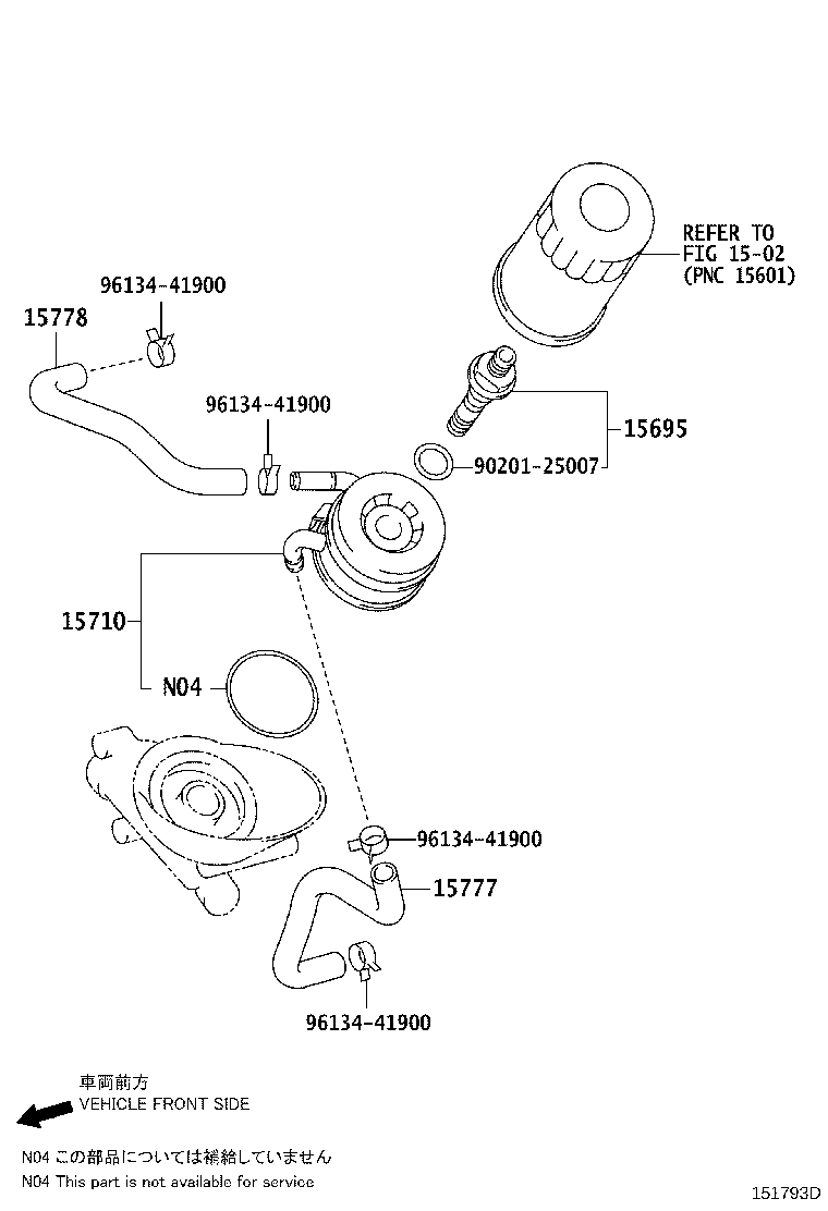 15778-31010 HOSE, OIL COOLER, NO.2 product image