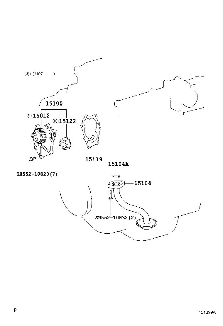 15104-58070 STRAINER SUB-ASSY, OIL product image