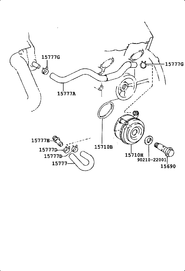16281-0F010 HOSE, WATER BY-PASS, NO.4 product image