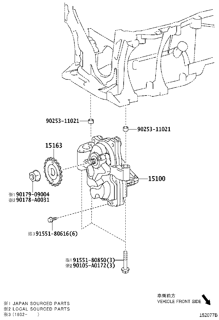 Toyota 15100-37020 PUMP ASSY, OIL