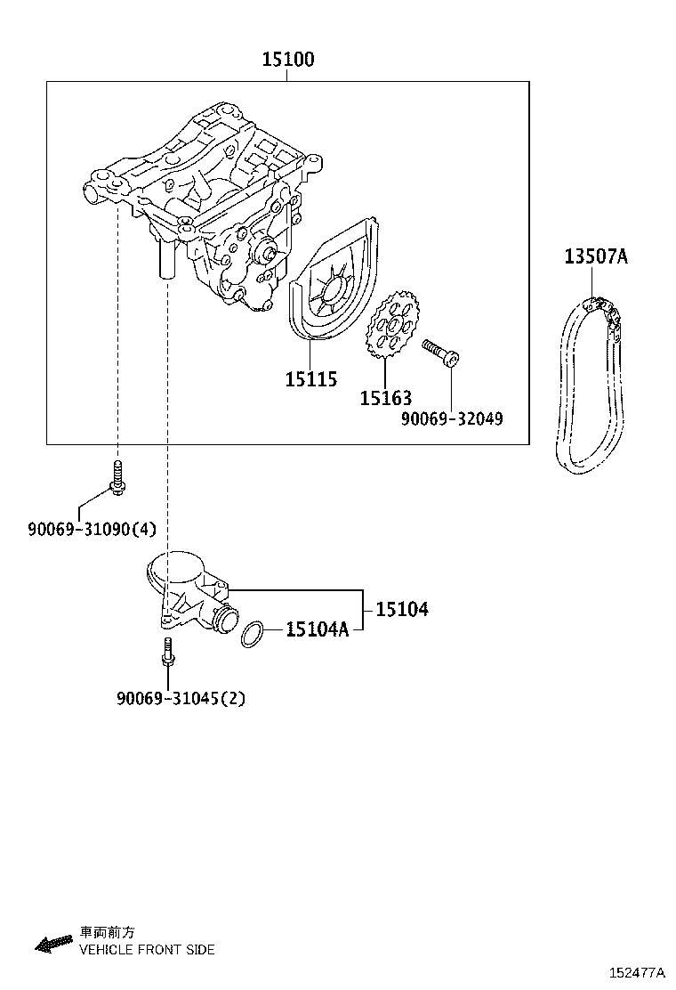 15104-0V020 STRAINER SUB-ASSY, OIL product image