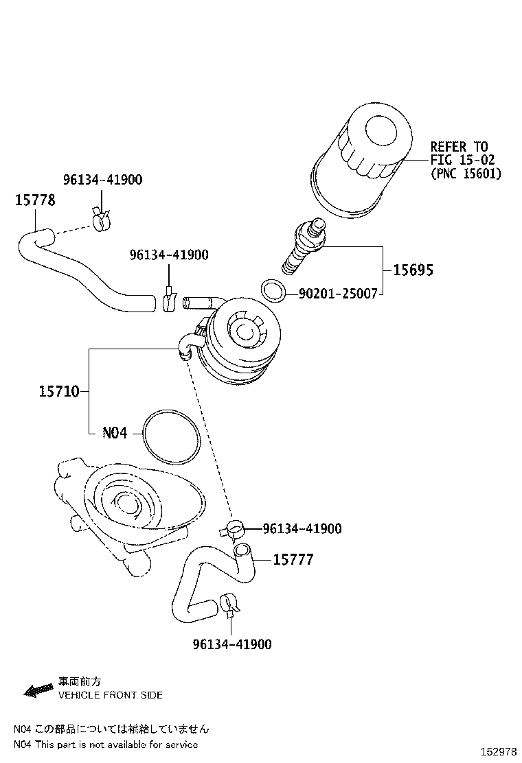 15778-0P020 HOSE, OIL COOLER, NO.2 product image