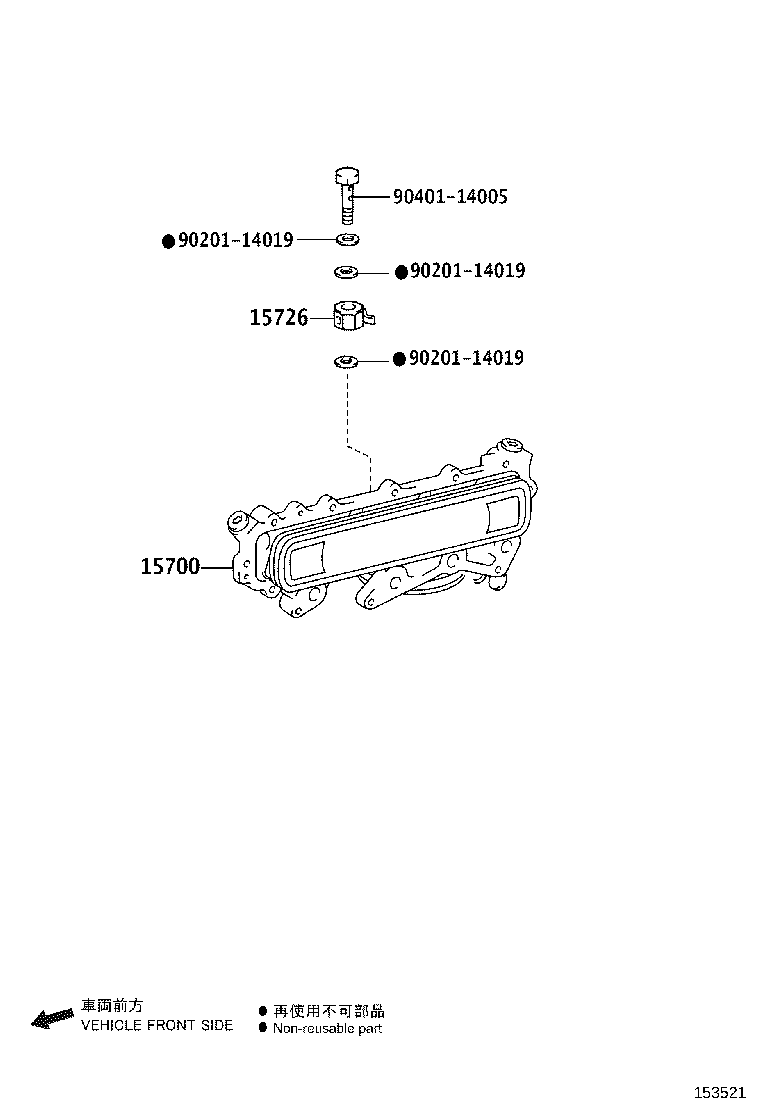 15700-78080 COOLER ASSY, OIL W/BRACKET product image