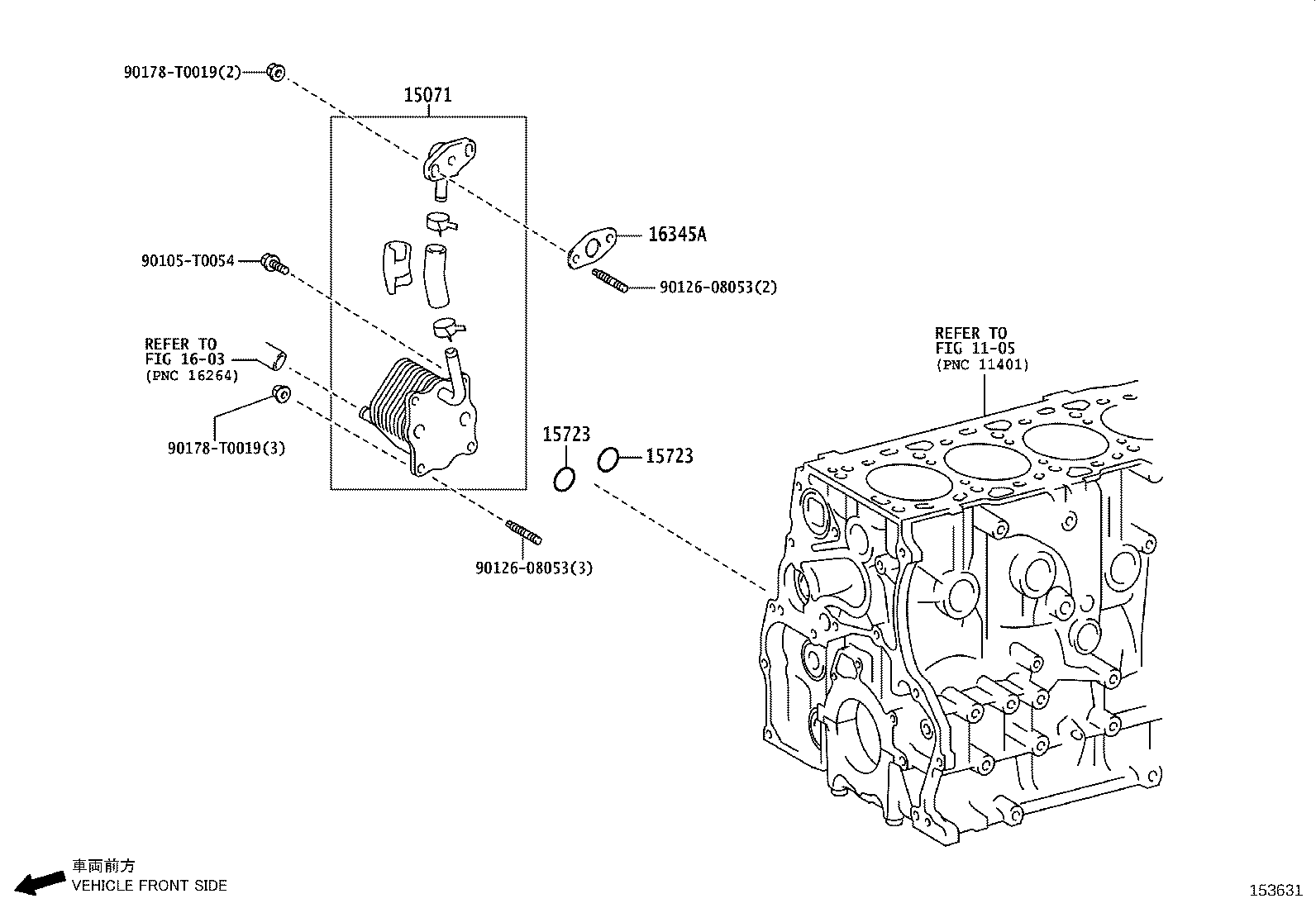 15071-08010 COOLER SET, ENGINE OIL product image