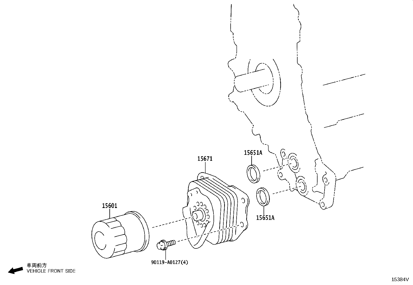 15671-F0010 BRACKET, OIL FILTER product image