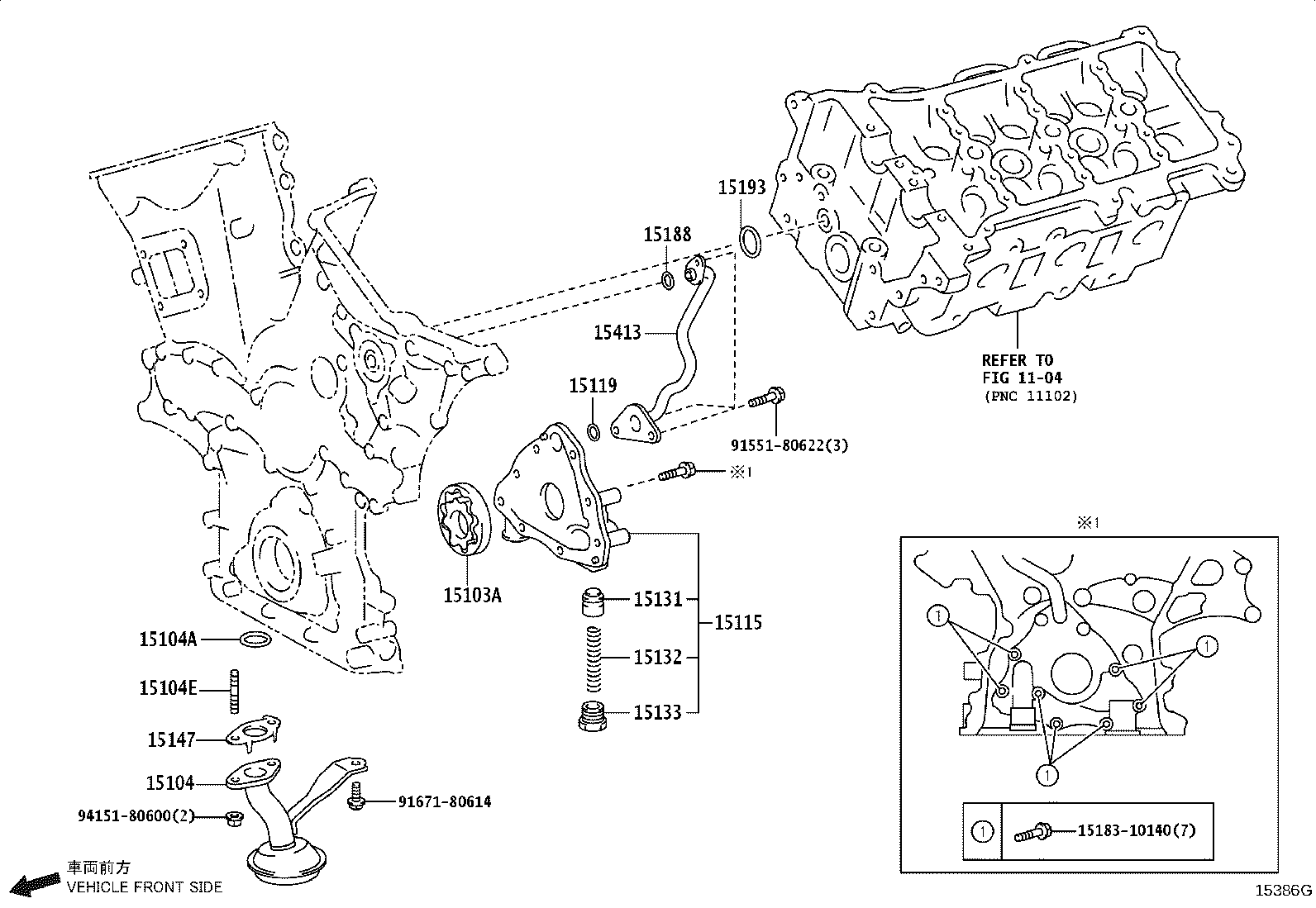 15104-08030 STRAINER SUB-ASSY, OIL product image