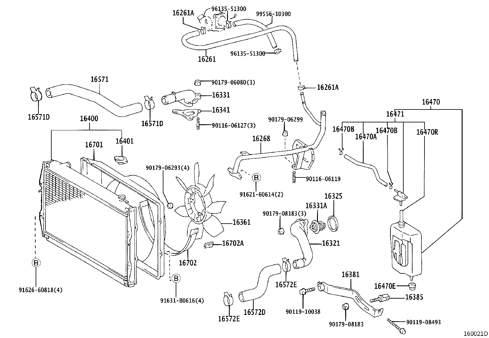 16027-67011 PIPE SUB-ASSY, TURBO WATER, NO.1 product image
