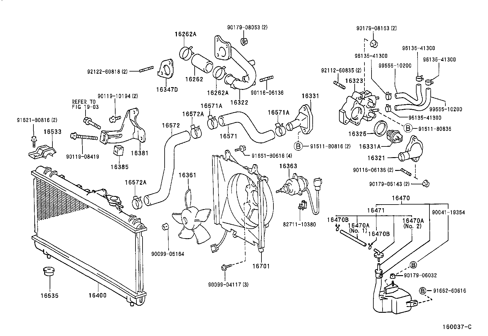 16261-74091 HOSE, WATER BY-PASS product image