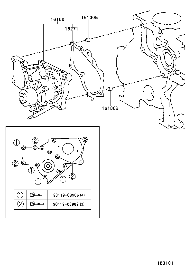 16100-09061 PUMP ASSY, ENGINE WATER product image