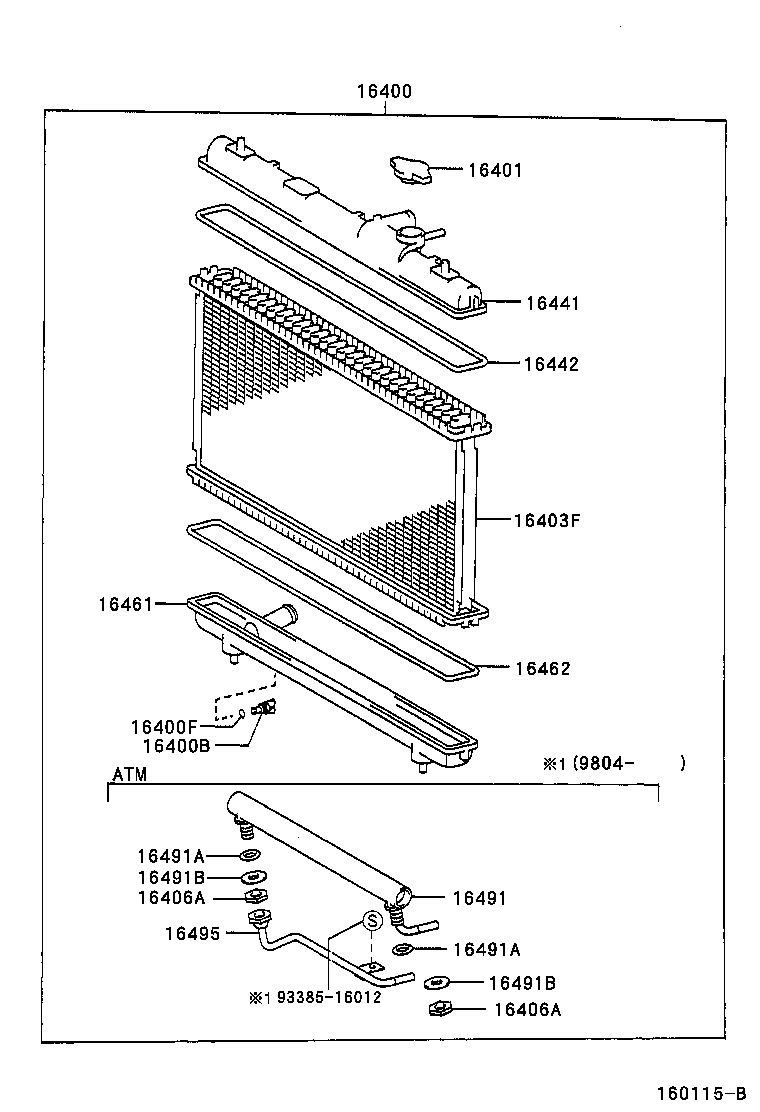 16261-64130 HOSE, WATER BY-PASS product image