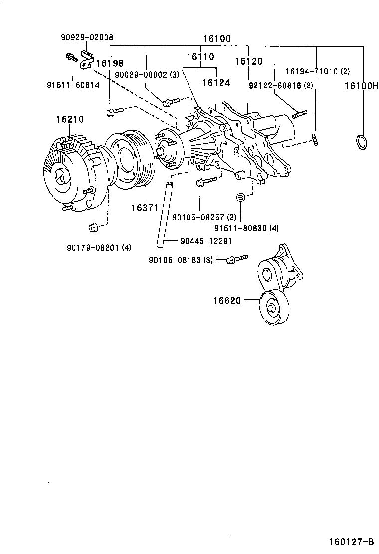 16100-49855 PUMP ASSY, ENGINE WATER product image